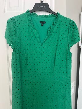 Talbots Vibrant Green Eyelet Dress